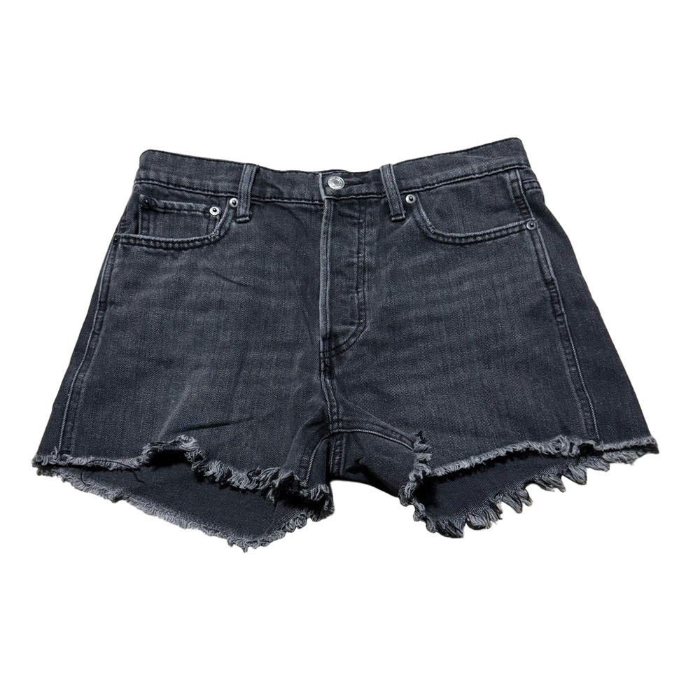 GAP Denim High Rise Cheeky Short Cut Off Black Denim Shorts Women Size 6 / 28